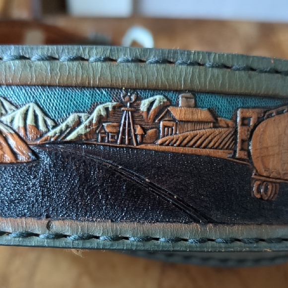 Brazos Joe Belt CO Trucker Rustic Leather Belt 41-44" 58774 Unique Gift - Picture 7 of 10